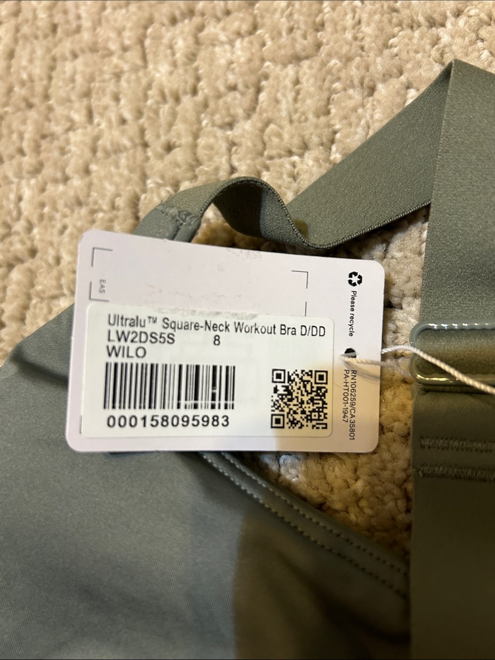 Lululemon Ultralu Square-Neck Workout Bra D/DD 8 NWT - Picture 3 of 3